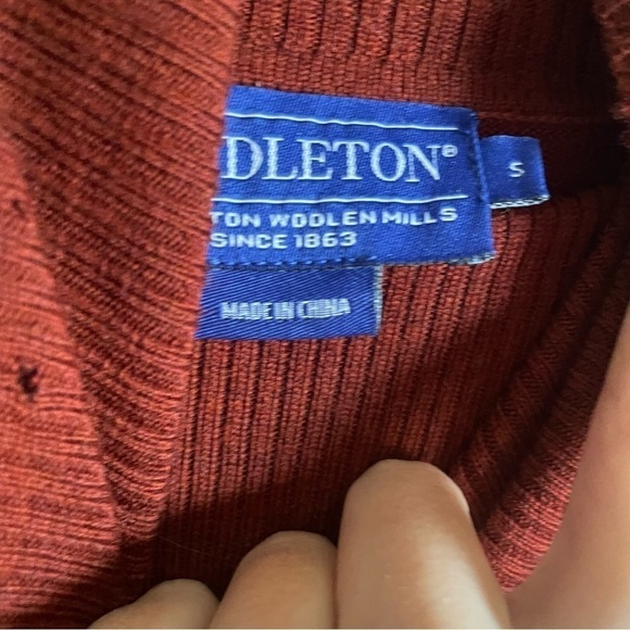 Pendleton Rust Turtle Neck Sweater Merino Wool - Picture 6 of 7